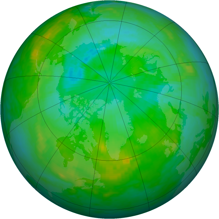 Arctic ozone map for 27 July 1992